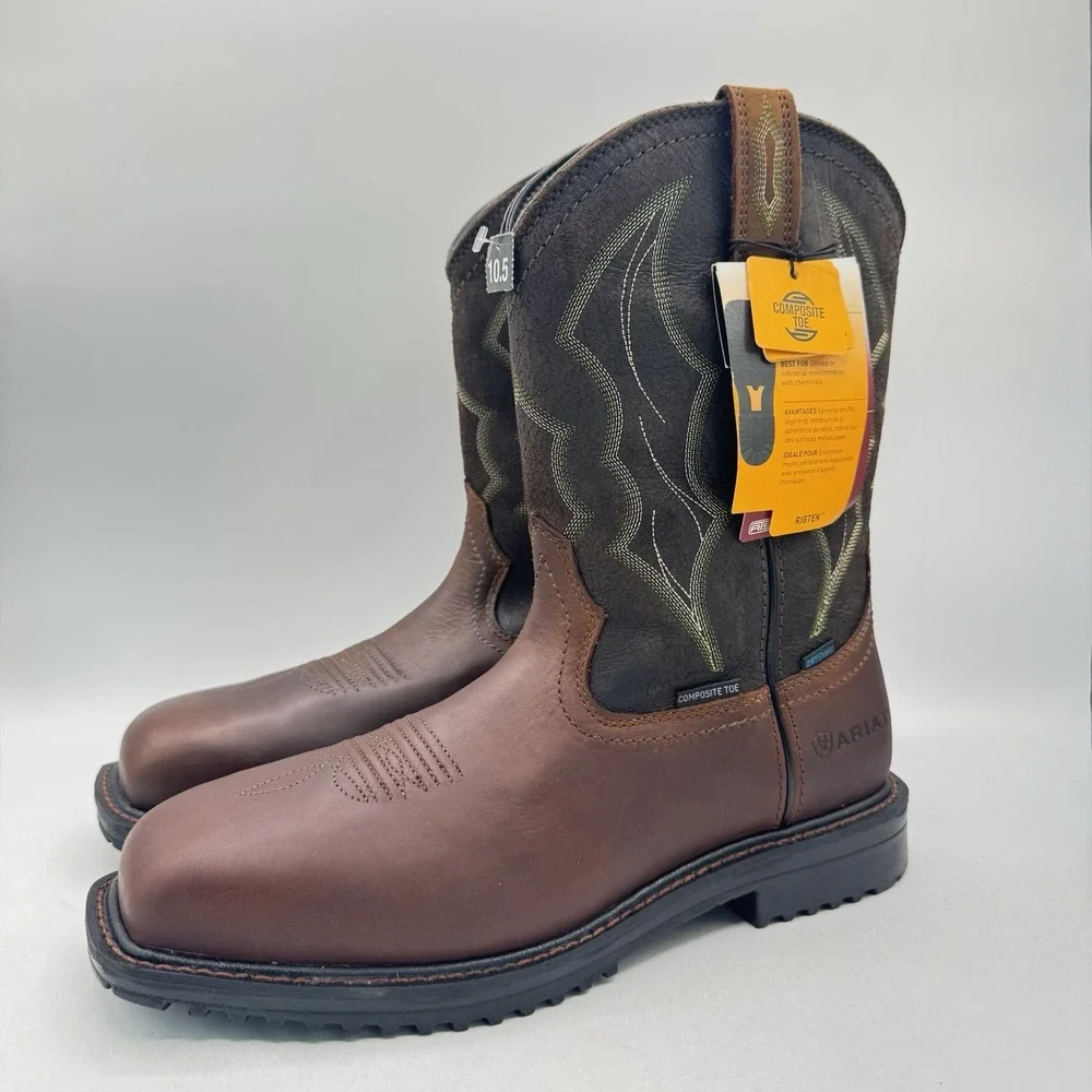 Ariat Rigtek H2O Boots Men's Size 10.5 D Brown Leather Composite Toe